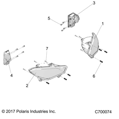 Polaris Ranger Headlight Assembly, Right, Genuine OEM Part 2413769, Qty 1