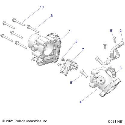 Polaris ATV Throttle Body Adapter, Genuine OEM Part 5415006, Qty 1