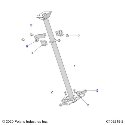 Polaris ATV Steering Post Assembly, Genuine OEM Part 1824355, Qty 1