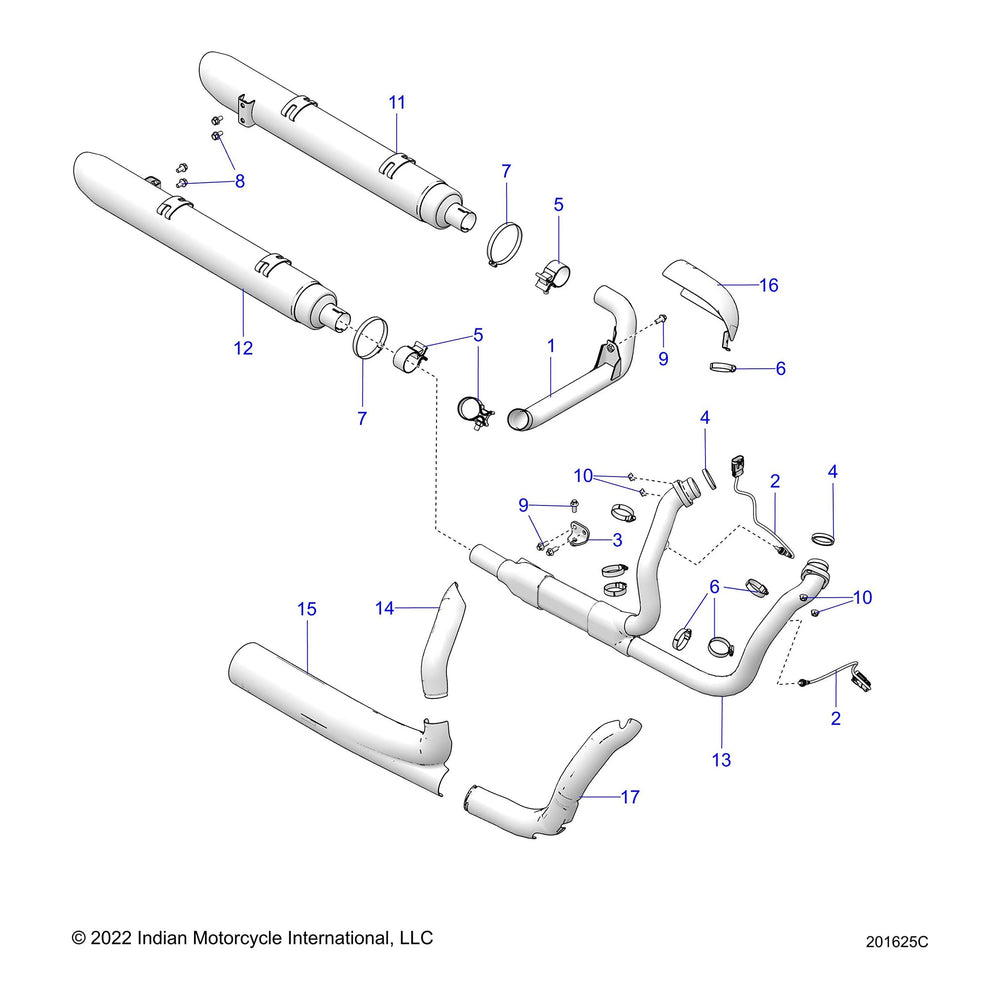 
                      
                        Indian Motorcycle Exhaust Crossover Tube Weld, Left, Chrome, Genuine OEM Part 1262341-156, Qty 1
                      
                    