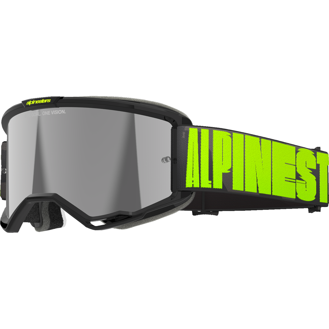 ALPINESTARS GOGGLES Vision 5 Goggle - Hollow - Charcoal/Yellow Fluo - Silver Mirror Lens 5102225-1470