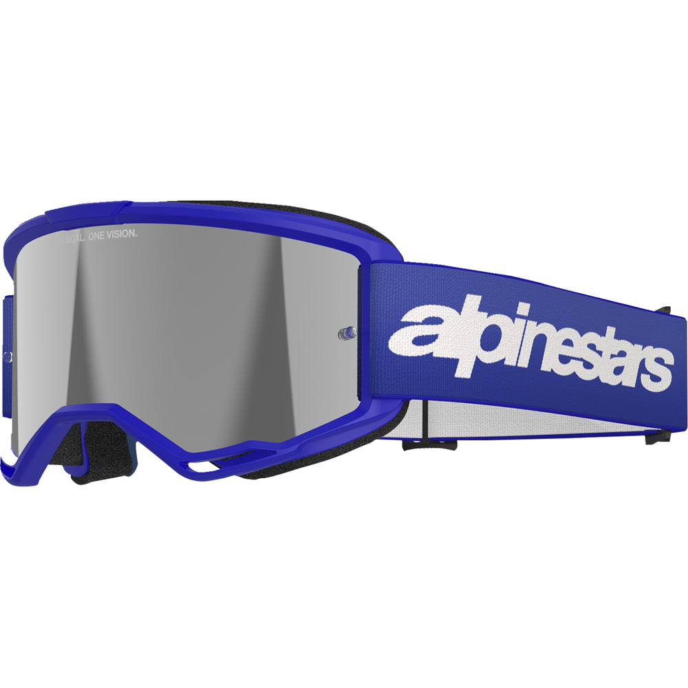 ALPINESTARS GOGGLES Vision 3 Goggle - Wordmark - Blue - Silver Mirror Lens 5103225-7266