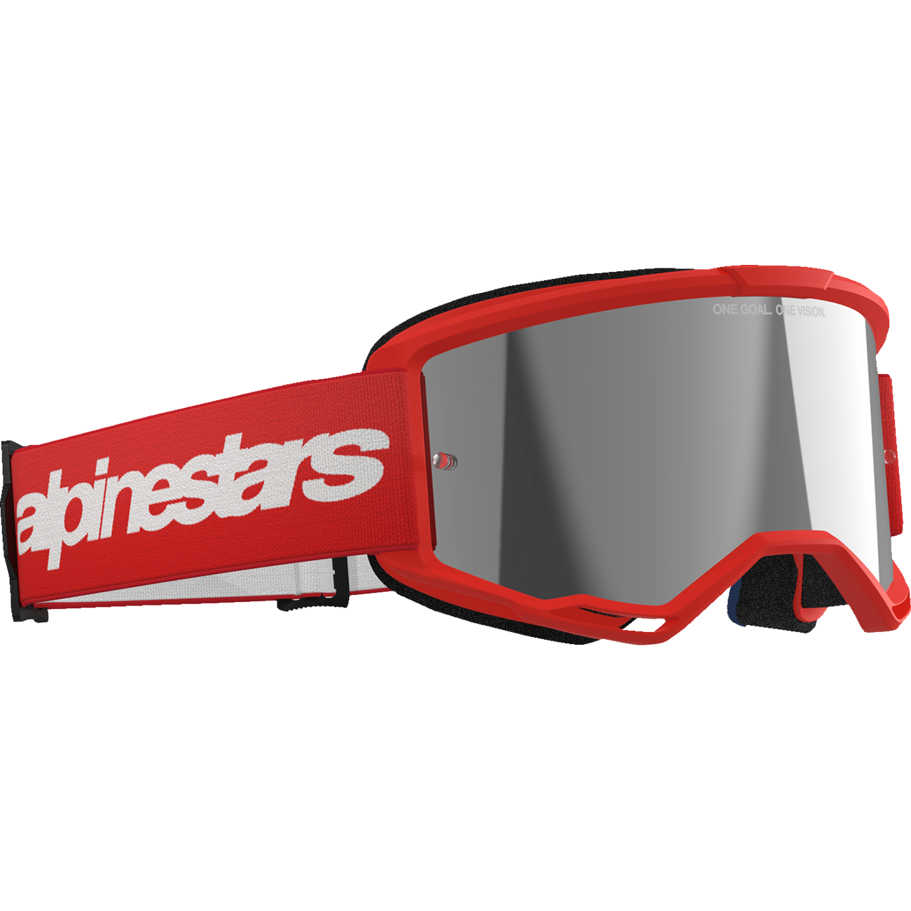 ALPINESTARS GOGGLES Vision 3 Goggle - Wordmark - Red - Silver Mirror Lens 5103325-3094