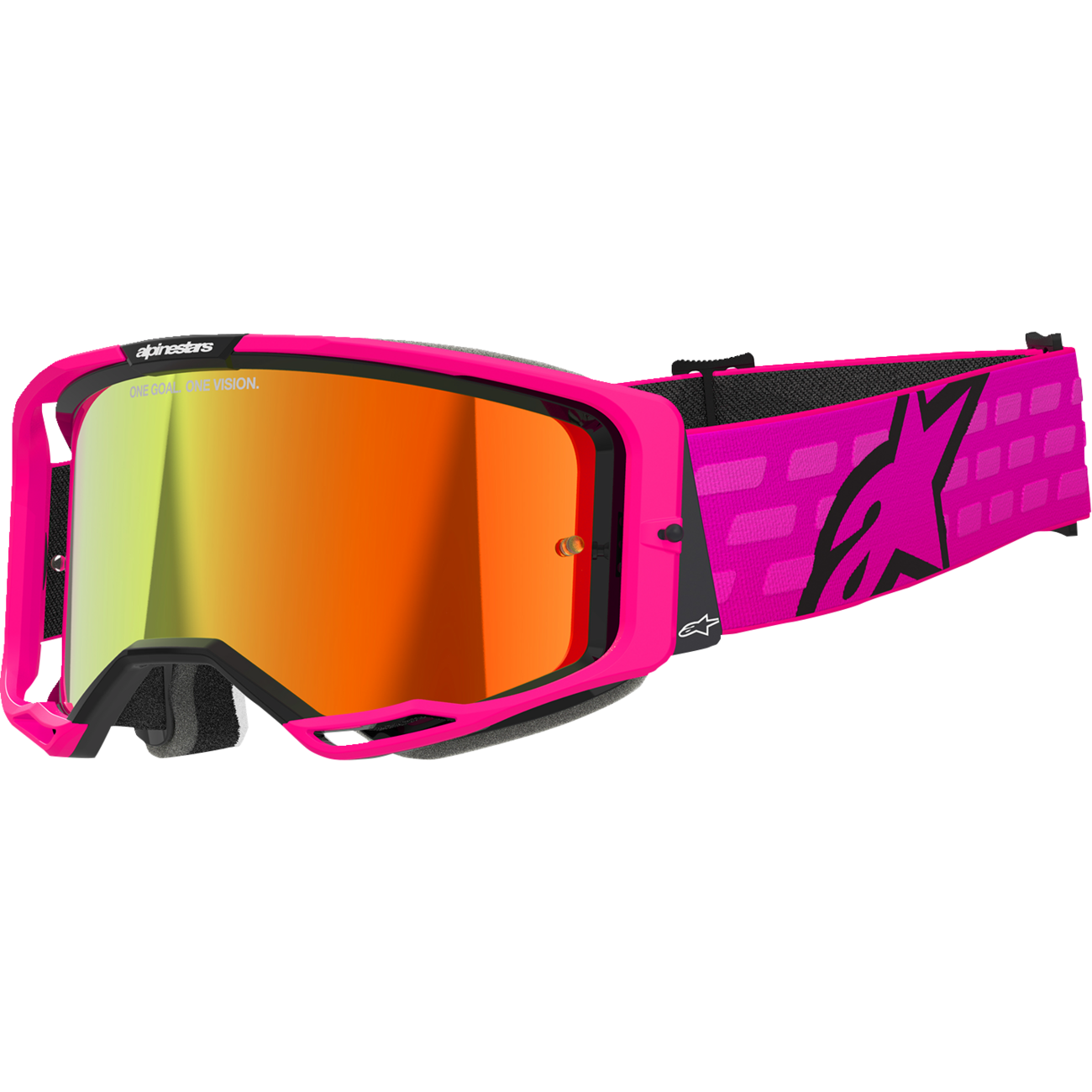 ALPINESTARS GOGGLES Vision 8 Goggle - Corp - Pink - Red Mirror Lens 5101625-3083