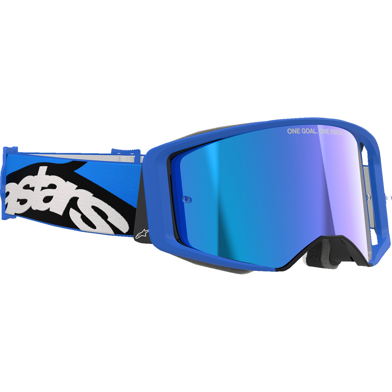 ALPINESTARS GOGGLES Supertech Goggle - Stream - Blue - ABS Vision - Blue Mirror Lens 5100625-7271