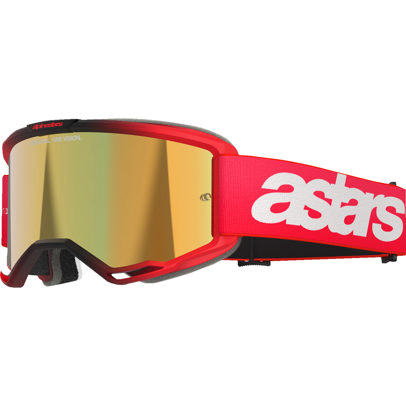 ALPINESTARS GOGGLES Vision 5 Goggle - Blaze - Red - Gold Mirror Lens 5102125-3115