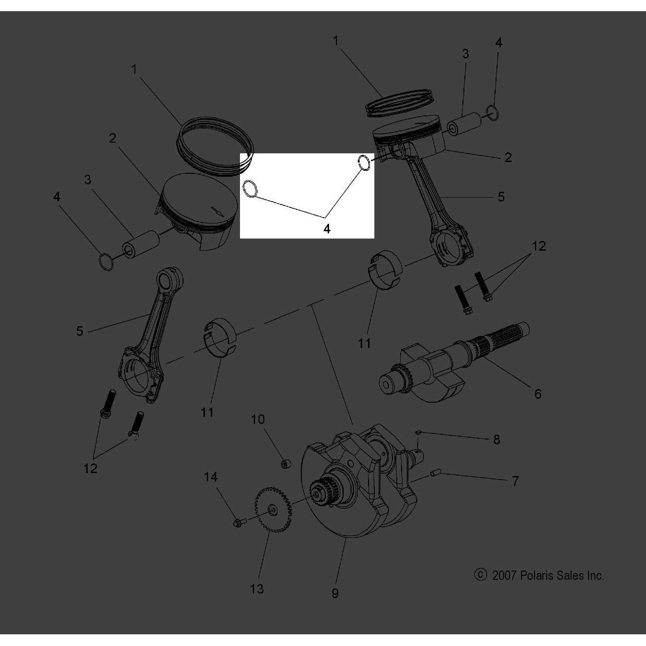 Polaris C-Clip, Roung, Genuine OEM Part 7710479, Qty 1