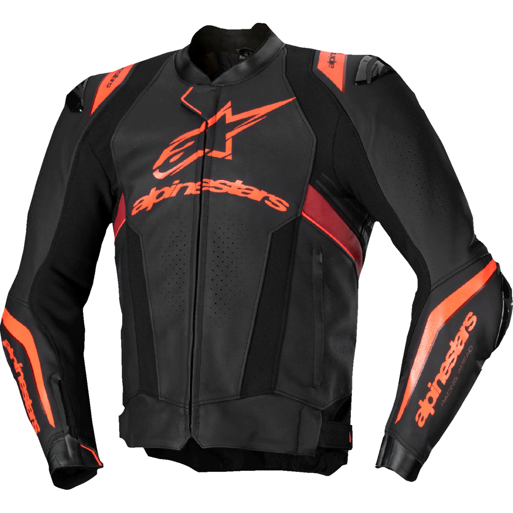 ALPINESTARS Missile v3 Ignition Leather Jacket - Black/Red Fluo/Dark Red - US 46 / EU 56 3100325-1365-56