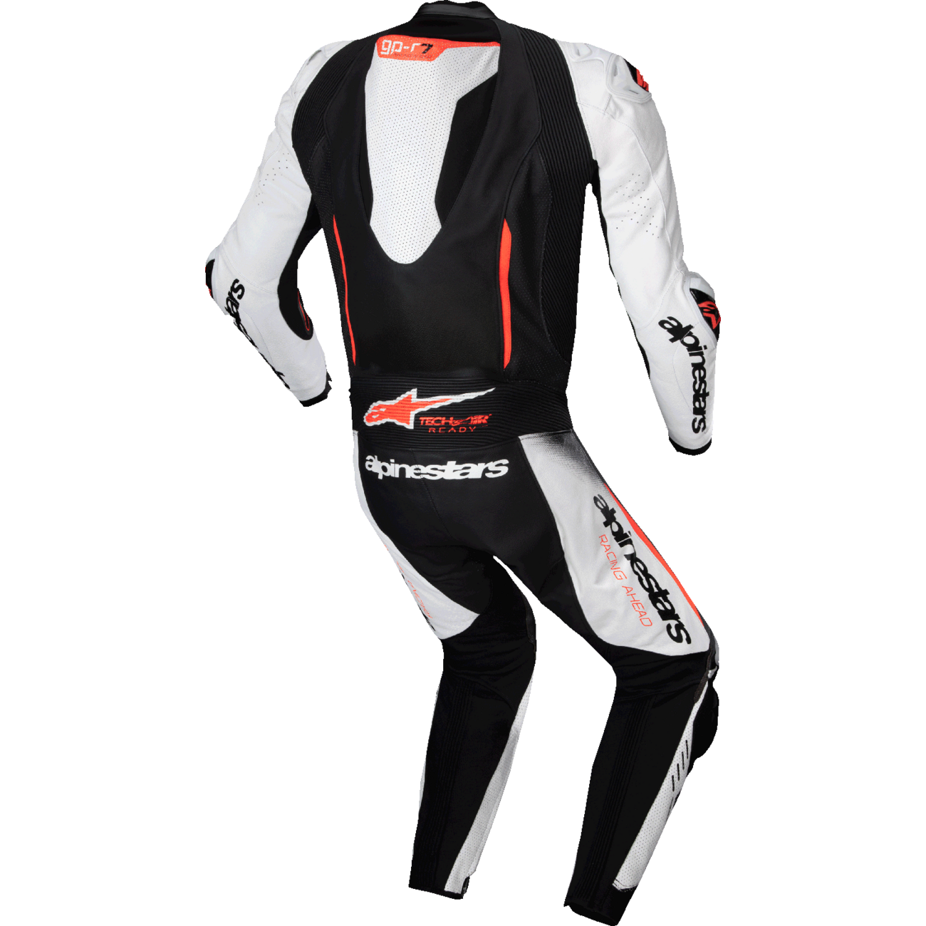 ALPINESTARS GP-R7 1-PC Leather Suit - White/Black/Red Fluo - US 50 / EU 60 3150125-233-60