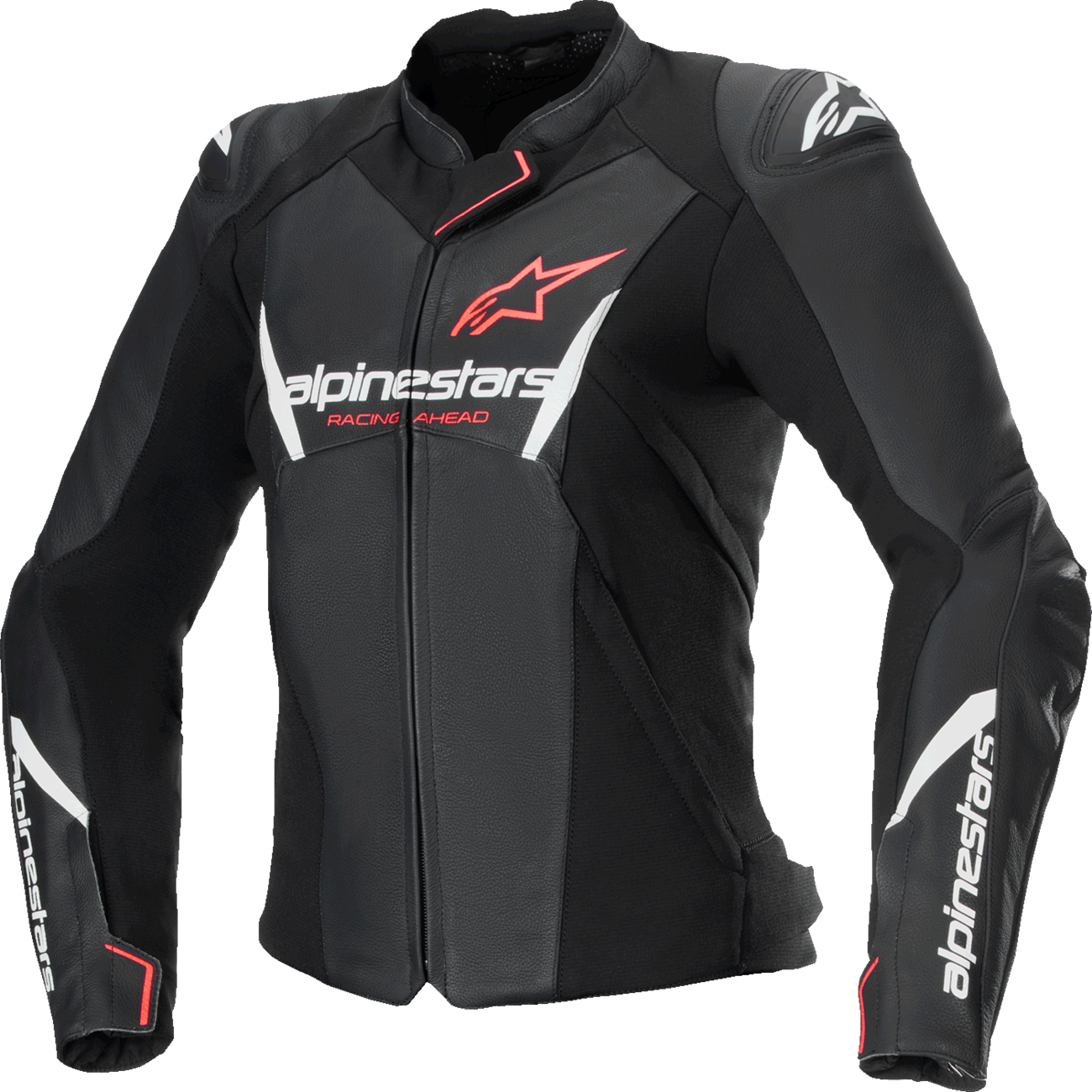 ALPINESTARS Stella Faster v3 Leather Jacket - Black/White Fluo/Coral - US 14 / EU 50 3113625-1781-50