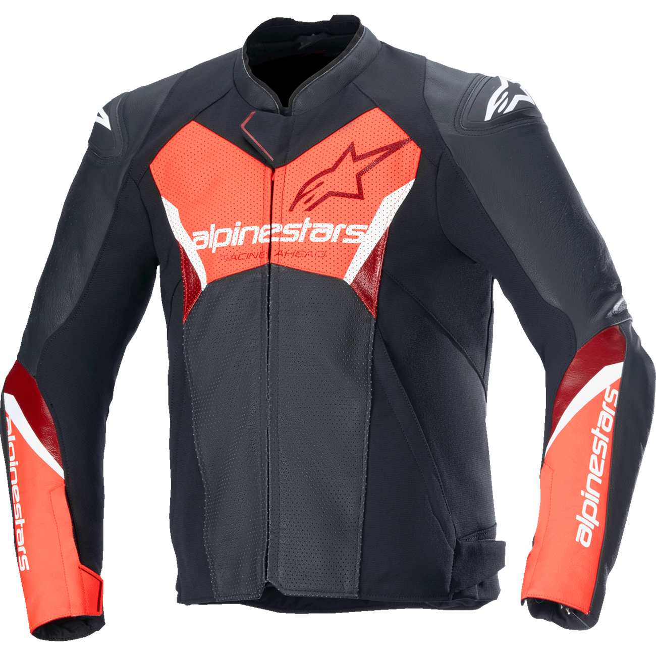 ALPINESTARS Faster v3 Airflow Leather Jacket - Black/Red Fluo - US 40 / EU 50 3103625-1030-50