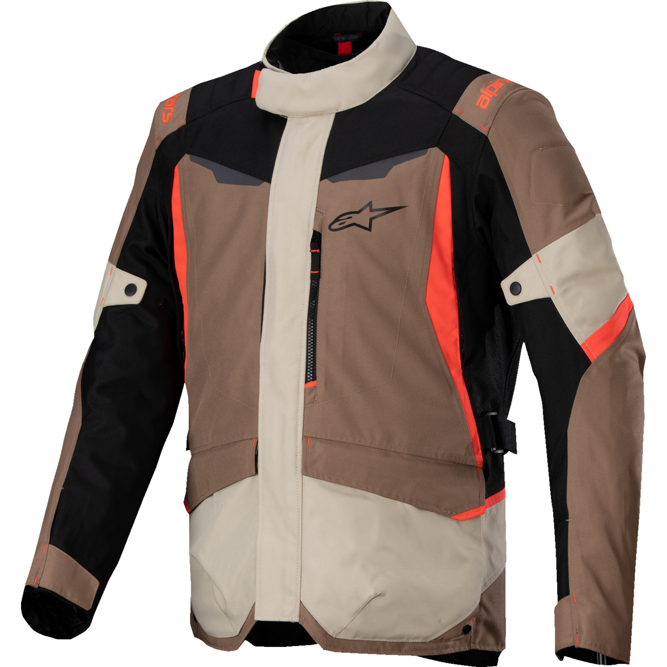 ALPINESTARS ST-1 WP Jacket - Dark Khaki/Sand/Black/Red Fluo - Medium 3200625-866-M