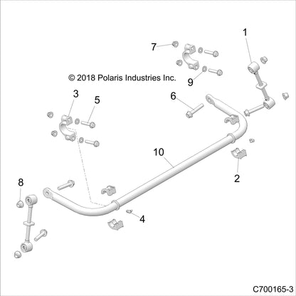 Polaris RZR Stabilizer Bar Linkage Assembly, Genuine OEM Part 1544046, Qty 1