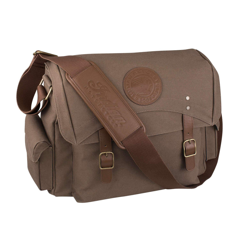 Indian Motorcycle Waxed Cotton Messenger Bag, Olive - one size
