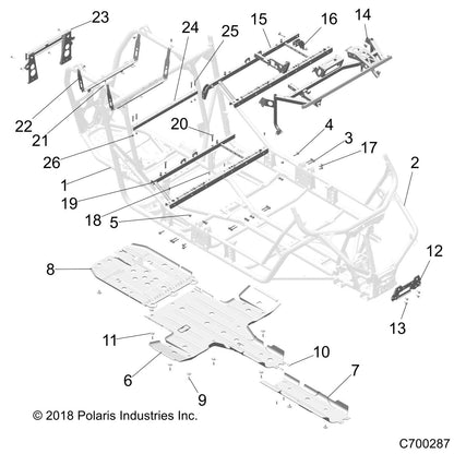 Polaris RZR PLATE-SKID,REAR,BLK [FROM 2/14/2020], Genuine OEM Part 5457488-070, Qty 1