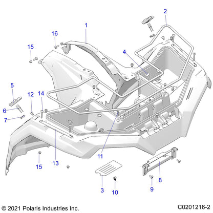 Polaris ATV TUBE,FR RACK,TIEDOWN,BLK, Genuine OEM Part 5343122-458, Qty 1