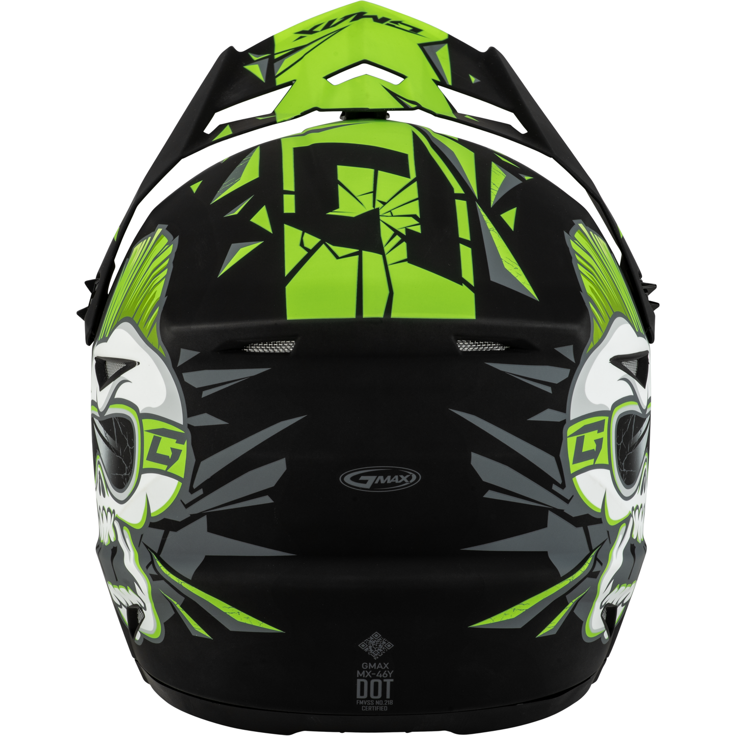 Youth Mx 46y Unstable Helmet Matte Black/Green Yl