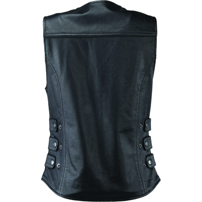 Kuryakyn Leather By River Road Plains Leather Vest Black Womens - Small
