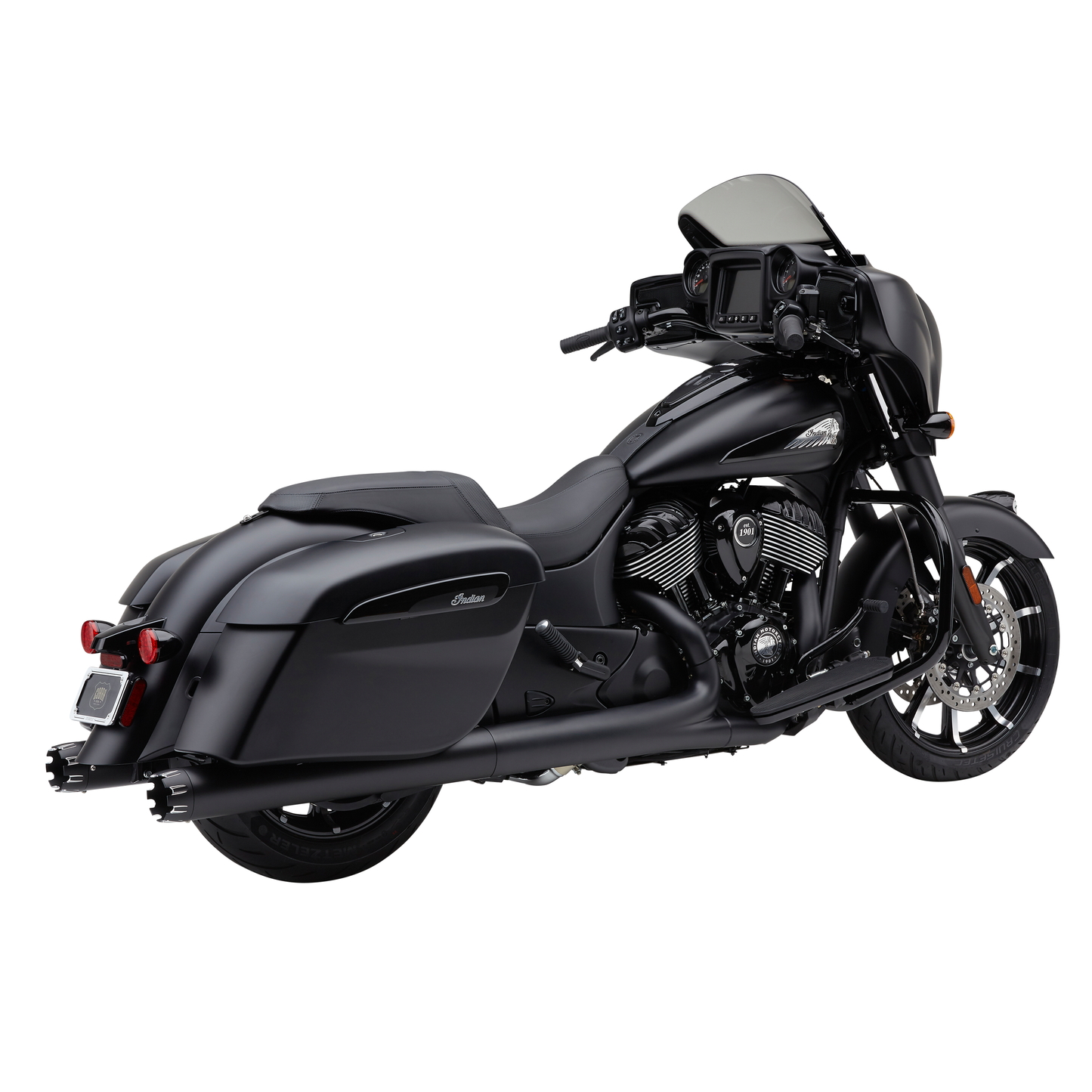 4" Nh Dual Cut Slip Ons Black Indian Gen 1 Bag