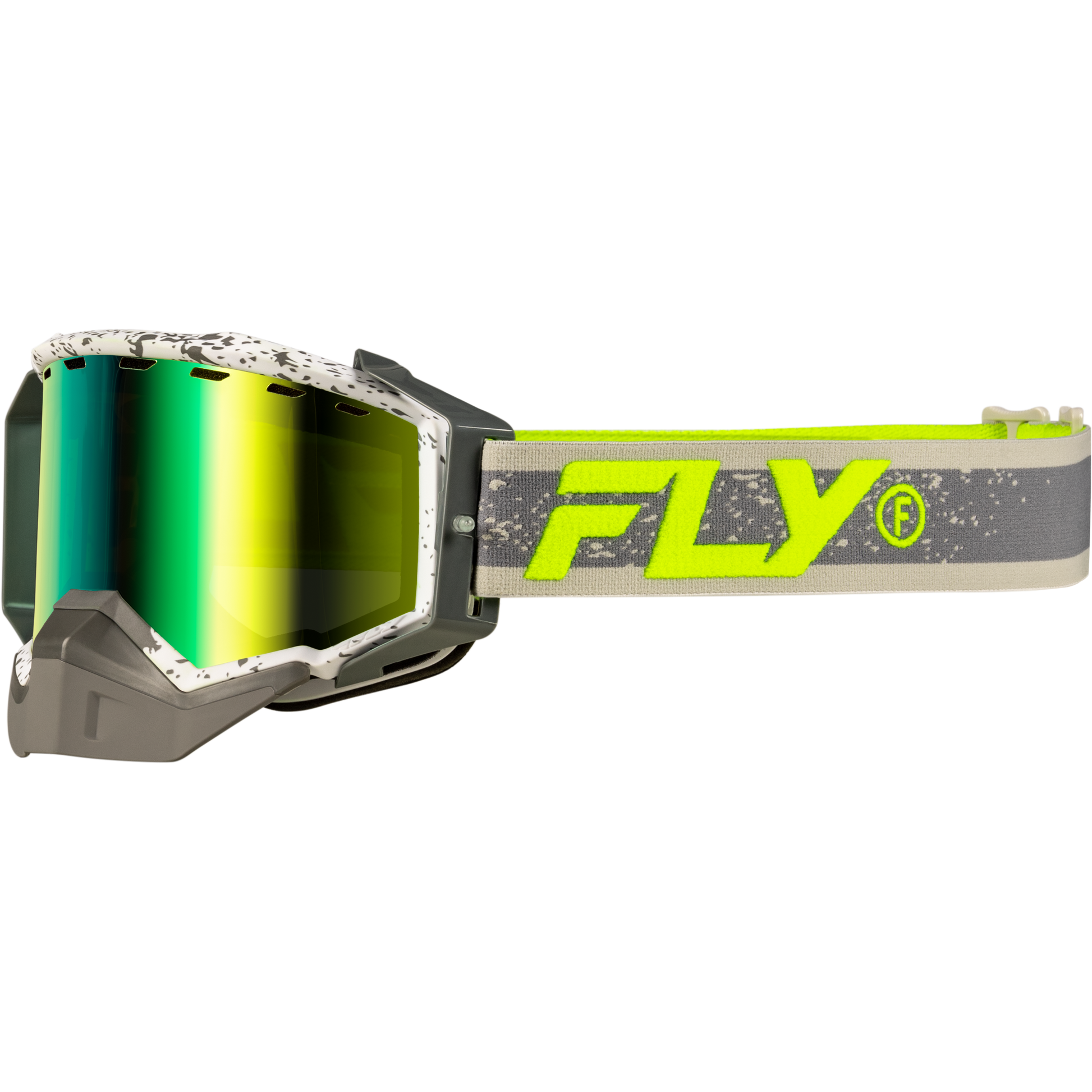 Zone Snow Goggle Gry/Hi Vis W/Green Mirror/Yellow Lens