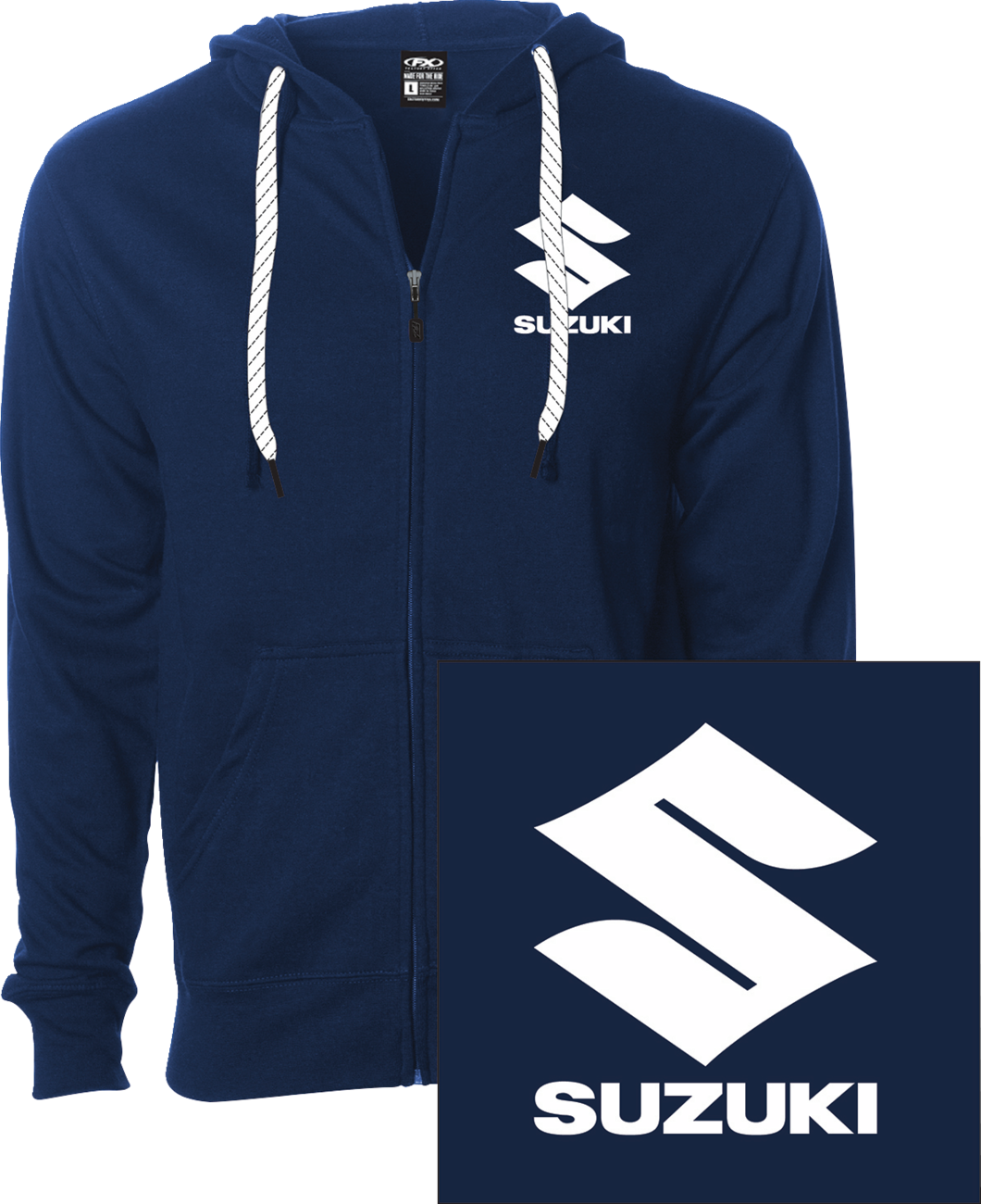FACTORY EFFEX Suzuki Icon Zip-Up Hoodie - Navy - Medium 28-88452