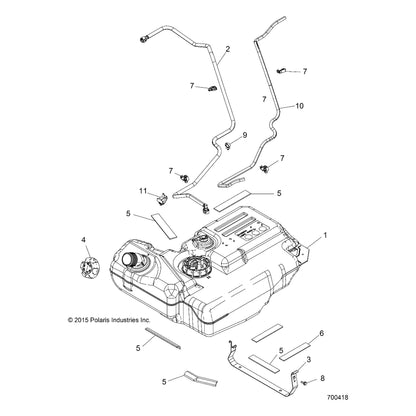 Polaris RZR Fuel Line Assembly, Genuine OEM Part 2521624, Qty 1