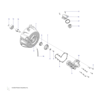 Polaris ATV Waterpump Cover Gasket, Genuine OEM Part 5412954, Qty 1