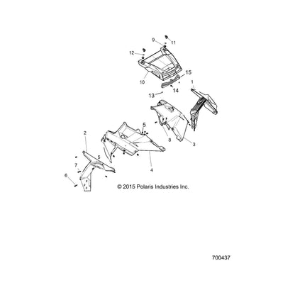 Polaris RZR Fender, Front, Left Hand, Velocity Blue, Genuine OEM Part 5450717-689, Qty 1
