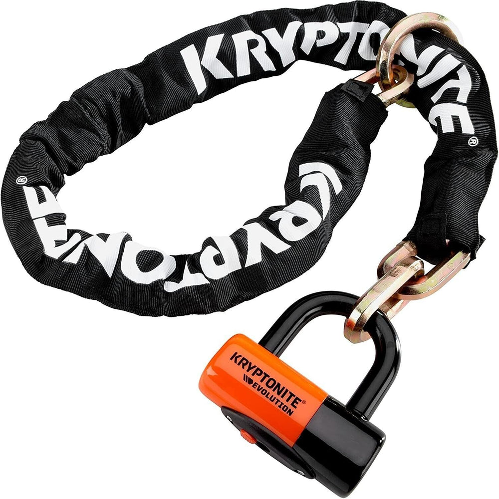 Kryptonite New York Cinch Ring Security Chain (12mm x 130cm) withEVS4 Disc 14mm