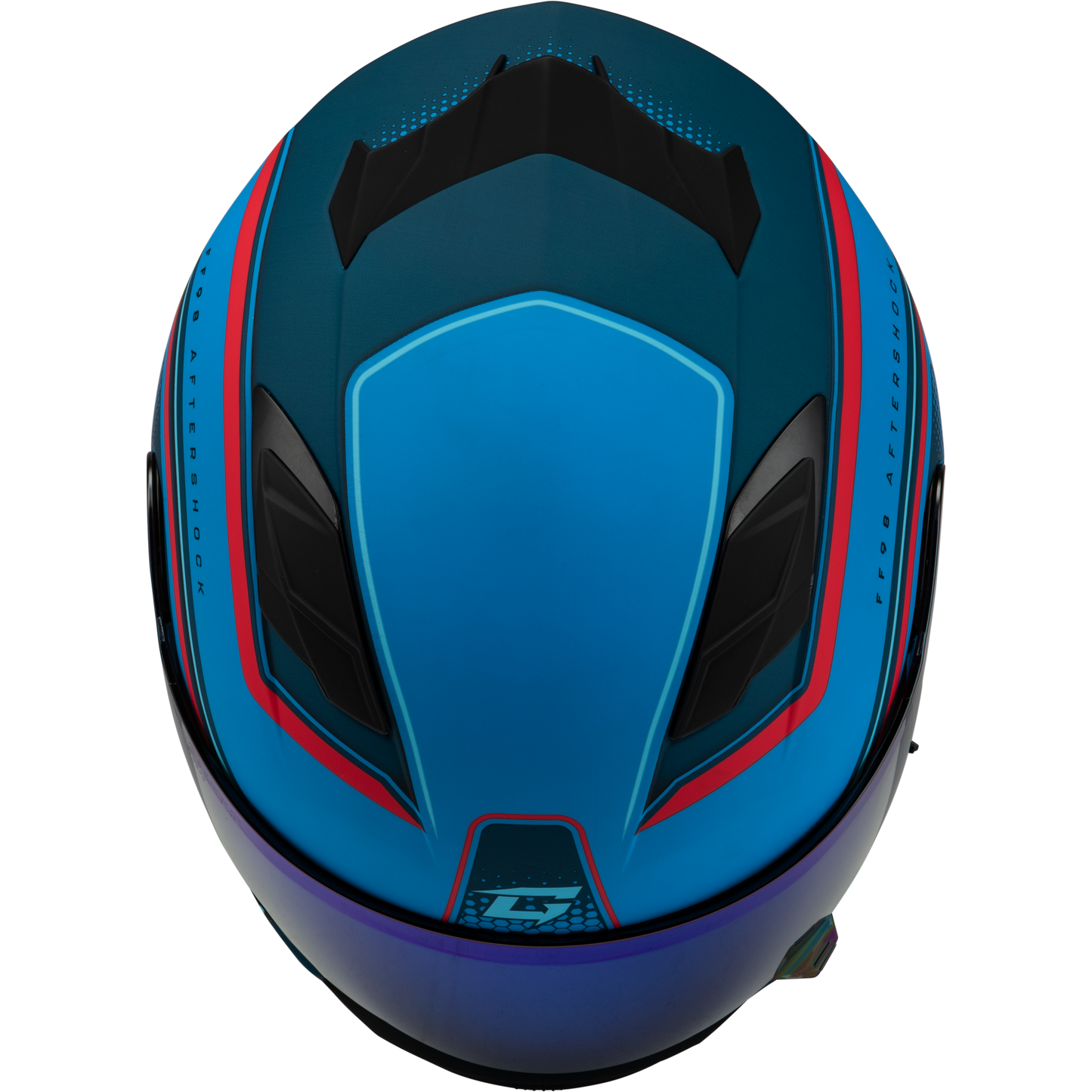 Ff 98 Aftershock Helmet Matte Blue/Red Lg