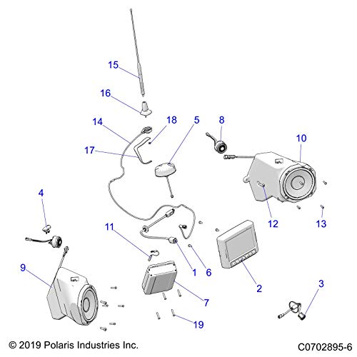 Polaris RZR Speaker Assembly, Tweeter, Genuine OEM Part 2414535, Qty 1