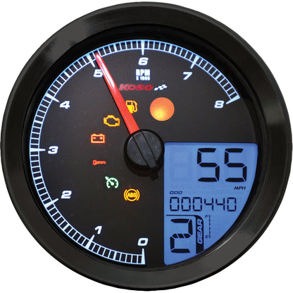 Speedo / Tach Blk Bezel Lcd Color Change Display