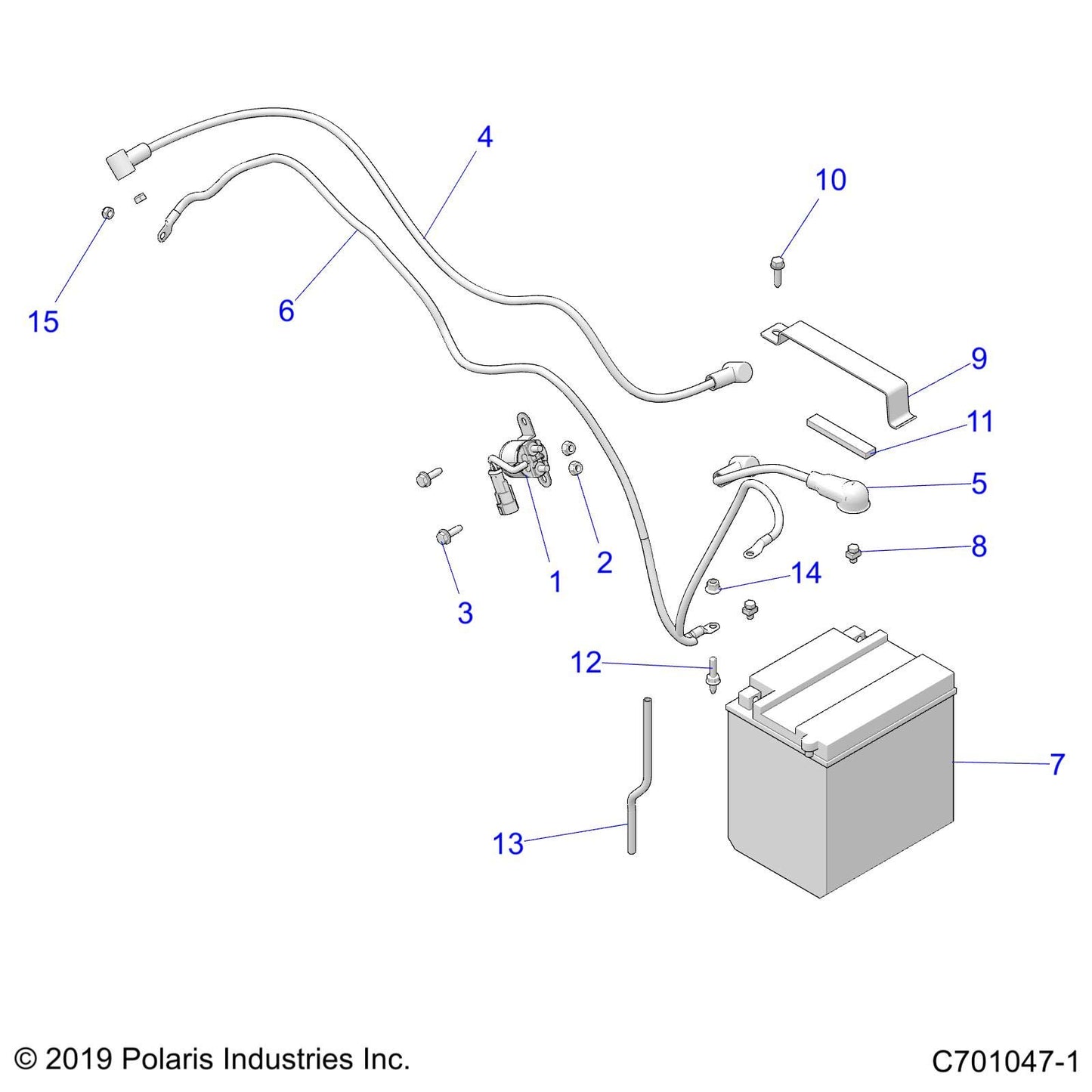 Polaris RZR Solenoid to Starter Cable, Genuine OEM Part 4011498, Qty 1