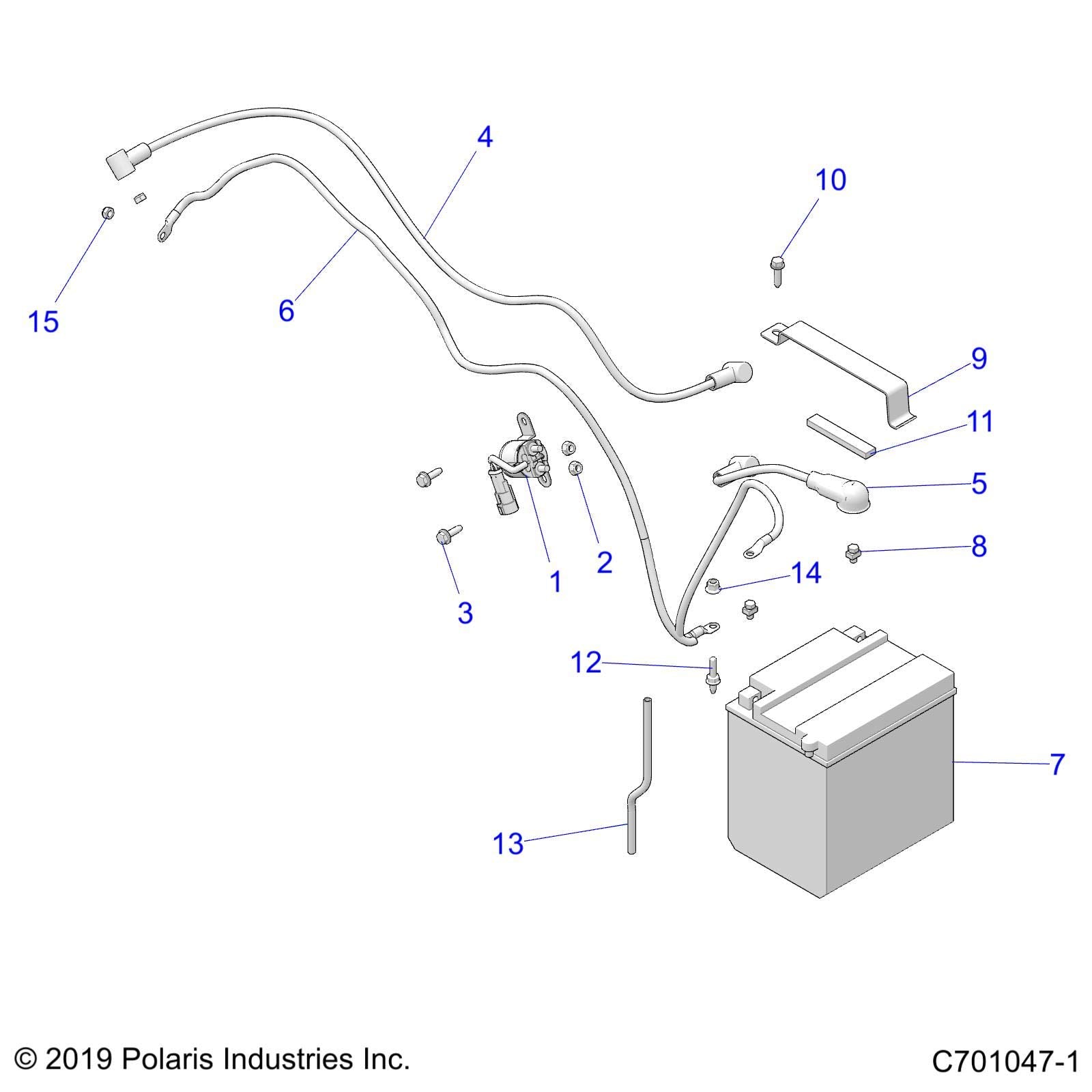 Polaris RZR Solenoid to Starter Cable, Genuine OEM Part 4011498, Qty 1