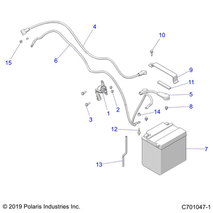 Polaris RZR Solenoid to Starter Cable, Genuine OEM Part 4011498, Qty 1