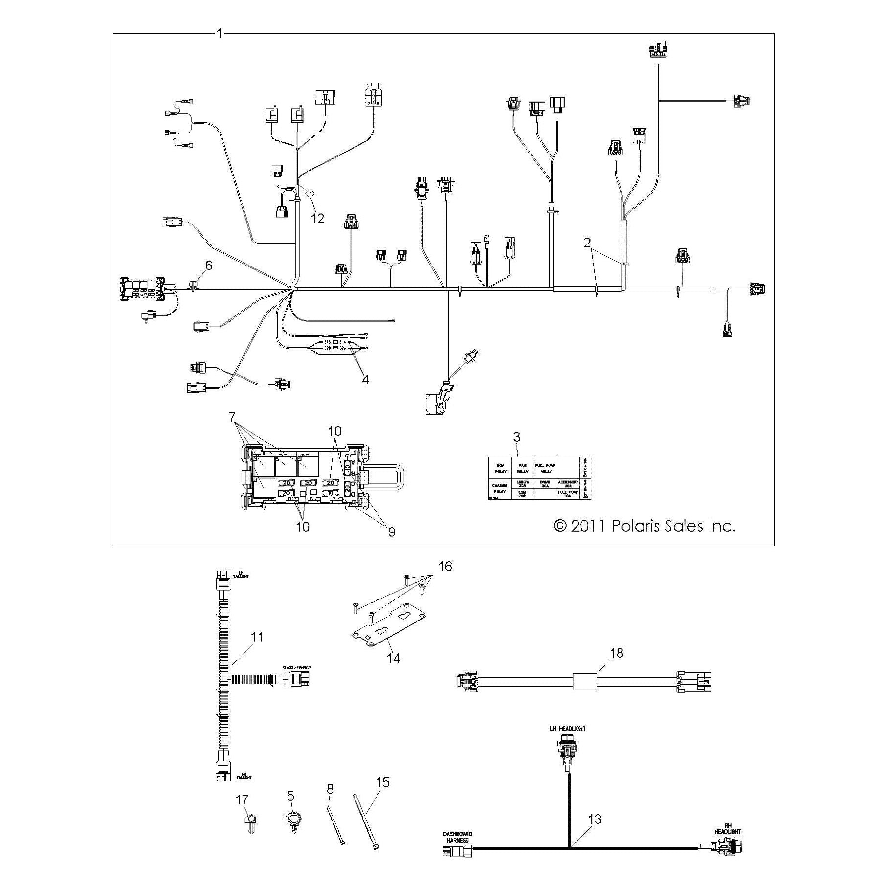 Polaris Ranger CPS Harness Kit, Genuine OEM Part 2878497, Qty 1