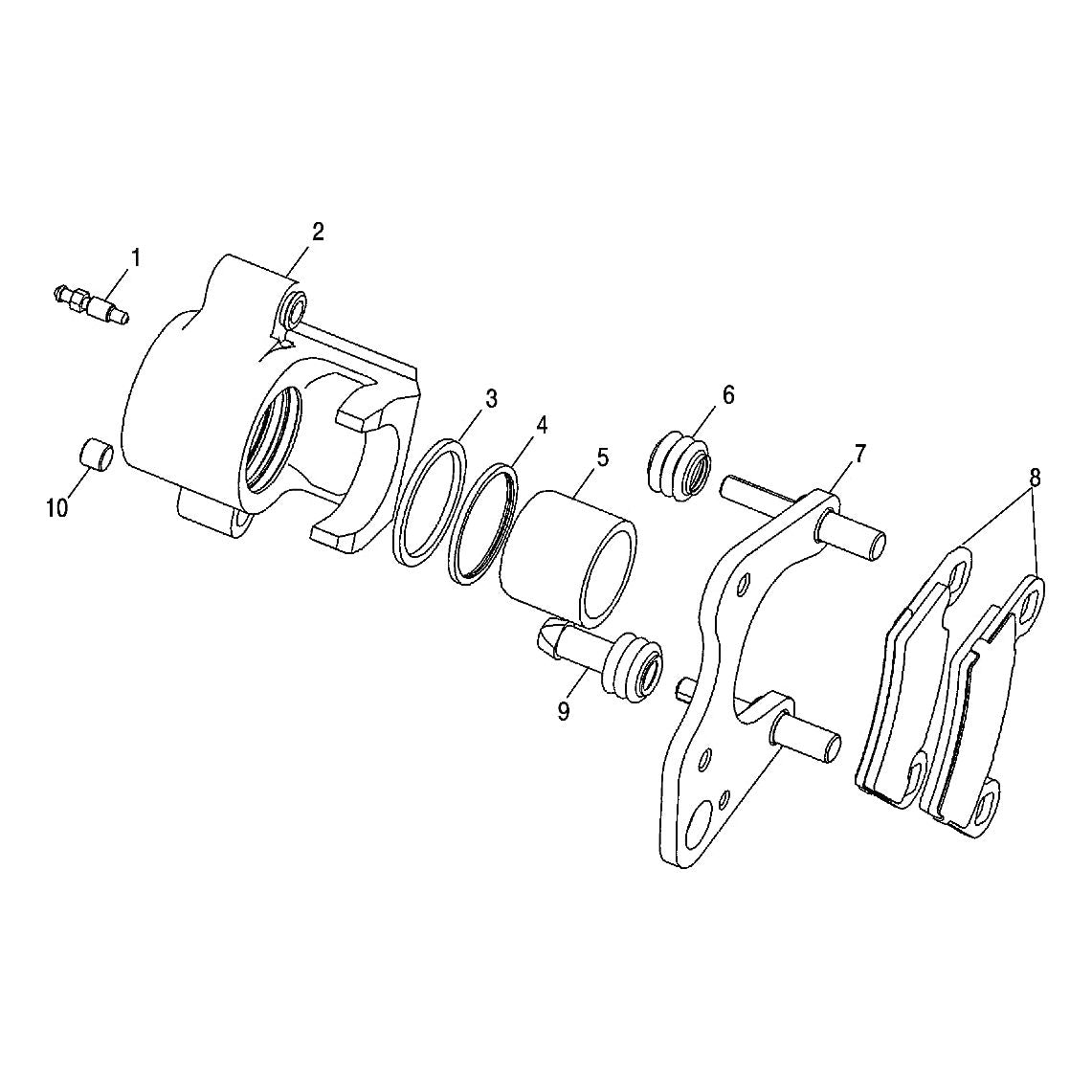 Polaris Off Road Brake Caliper Assembly, Left, 1.5, Genuine OEM Part 1910784, Qty 1