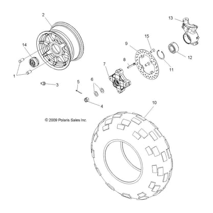 Polaris Ranger Front Wheel Hub, Medium Gloss Black, Genuine OEM Part 5137127-067, Qty 1