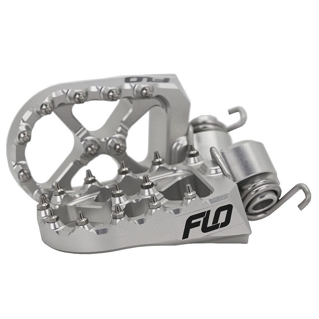 Flo Footpeg Low Silver Yam 10mm Back 12mm Down