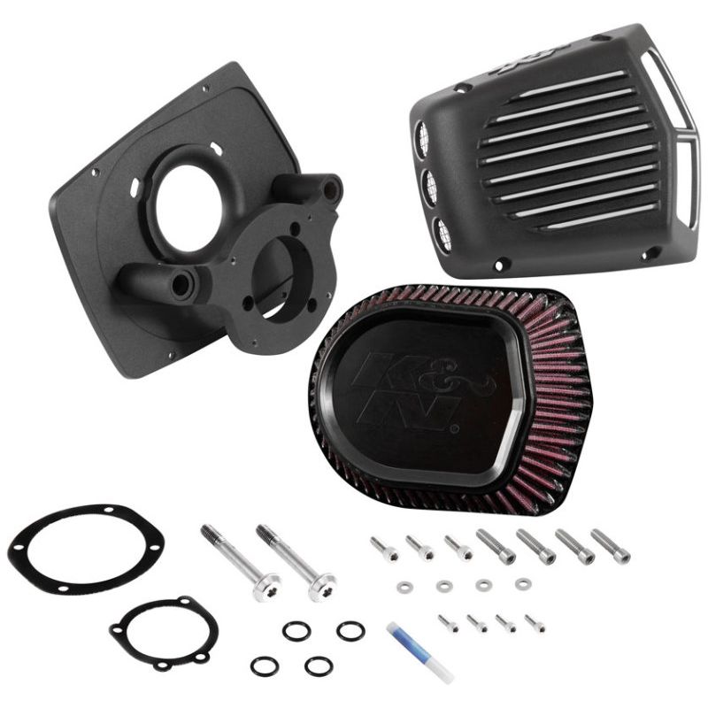 K&N Street Metal Intake System for 01-16 Harley-Davidson Softail/Dyna - Shaker Black