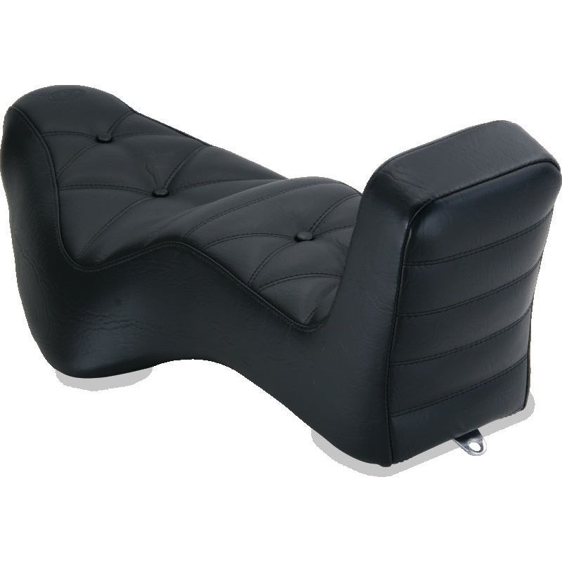 Mustang 08-21 HD Electra Glide,Rd Glide,Rd King,Str Glide Driver Backrest - Black w/ Red Stitching