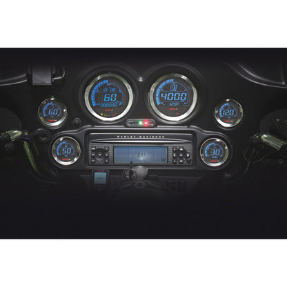 Hd 02 Series Gauge Kit Silver Bezel Oil Temp