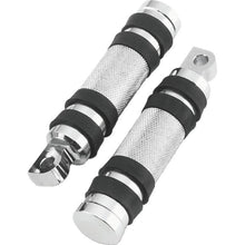 Bikers Choice Big Twin & XL Chrome Knurled Male Mount Footpegs W/Rubber Bands Pr.