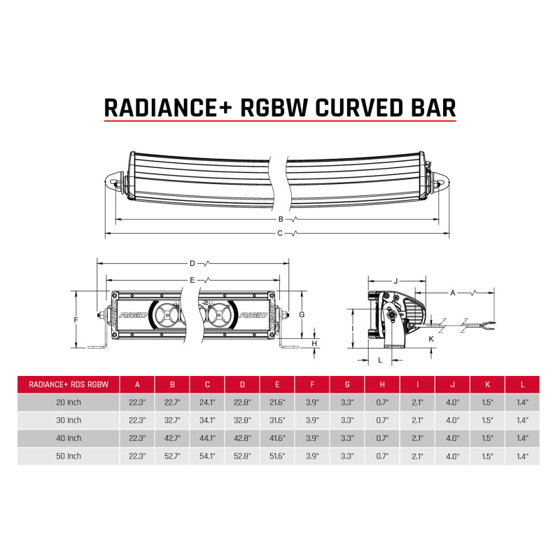 
                      
                        Rigid Industries Radiance+ Curved 20in. RGBW Light Bar
                      
                    