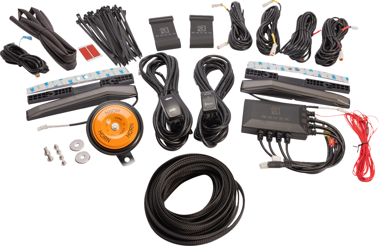 RAVEK Turn Signal Kit - Amber - White Running Light - Kawasaki Mule 67-100
