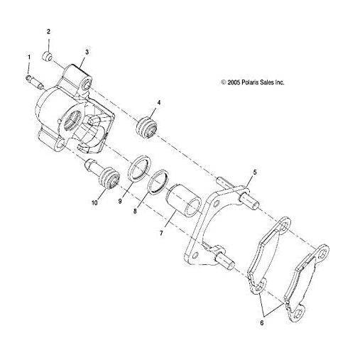 Polaris RZR Caliper Assembly, Brake, 1.5,Left, Rear, Genuine OEM Part 1911612, Qty 1