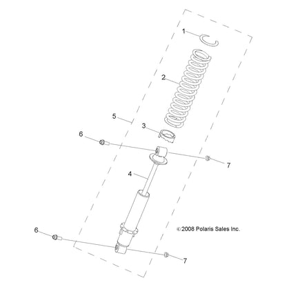 Polaris RZR Shock Assembly, Front, Genuine OEM Part 0454344-067, Qty 1