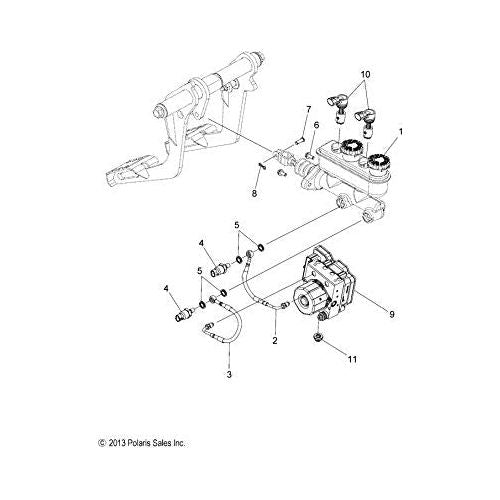 Polaris Slingshot HOSE, BRAKE, ESP, REAR, Genuine OEM Part 1911781, Qty 1
