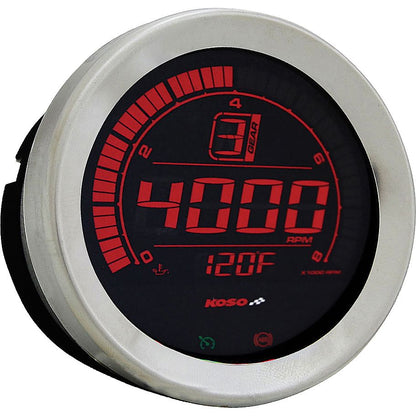 Hd 02 Series Gauge Kit Silver Bezel Oil Temp