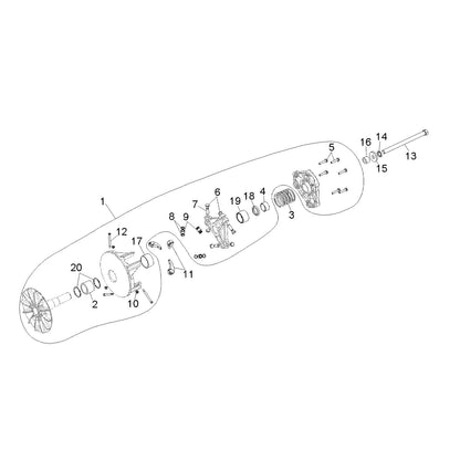 Polaris Ranger Basic Clutch Assembly, Narrow, Genuine OEM Part 1322965, Qty 1
